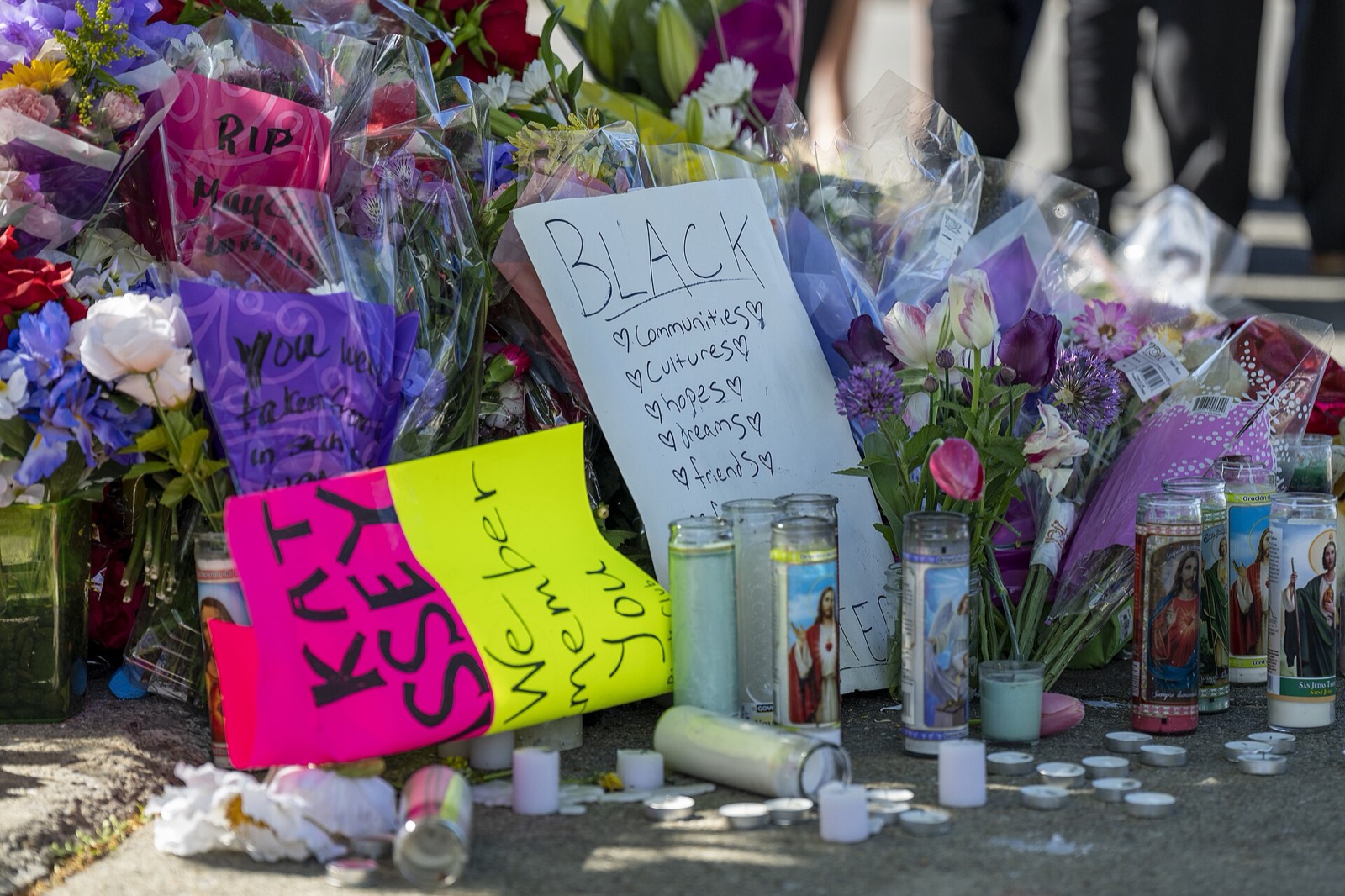 Memorial to the victims of the Tops supermarket attack in Buffalo