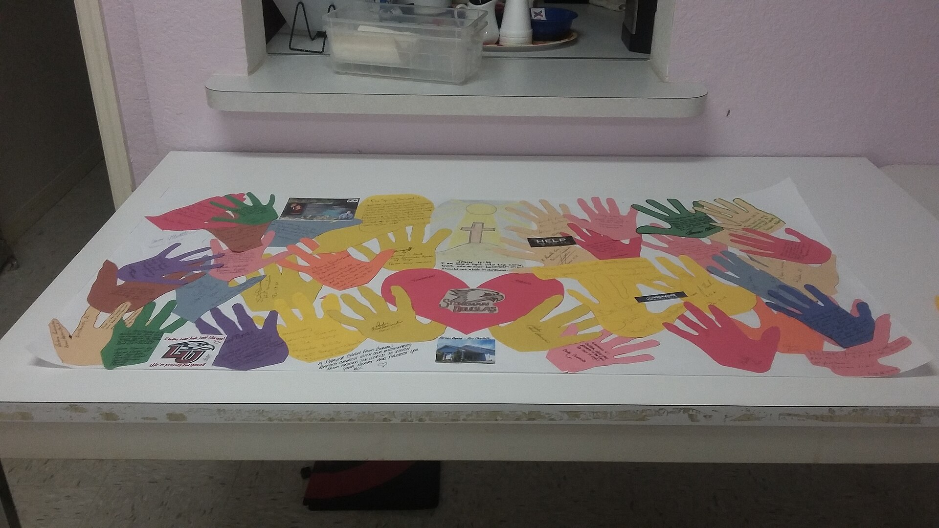Handmade support banner created for Marjory Stoneman Douglas High School students and staff after the February 2018 attack