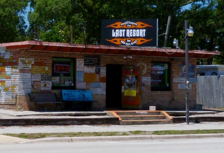 Entrance to the Last Resort bar in Port Orange, Florida, where police arrested Aileen Wuornos in January 1991