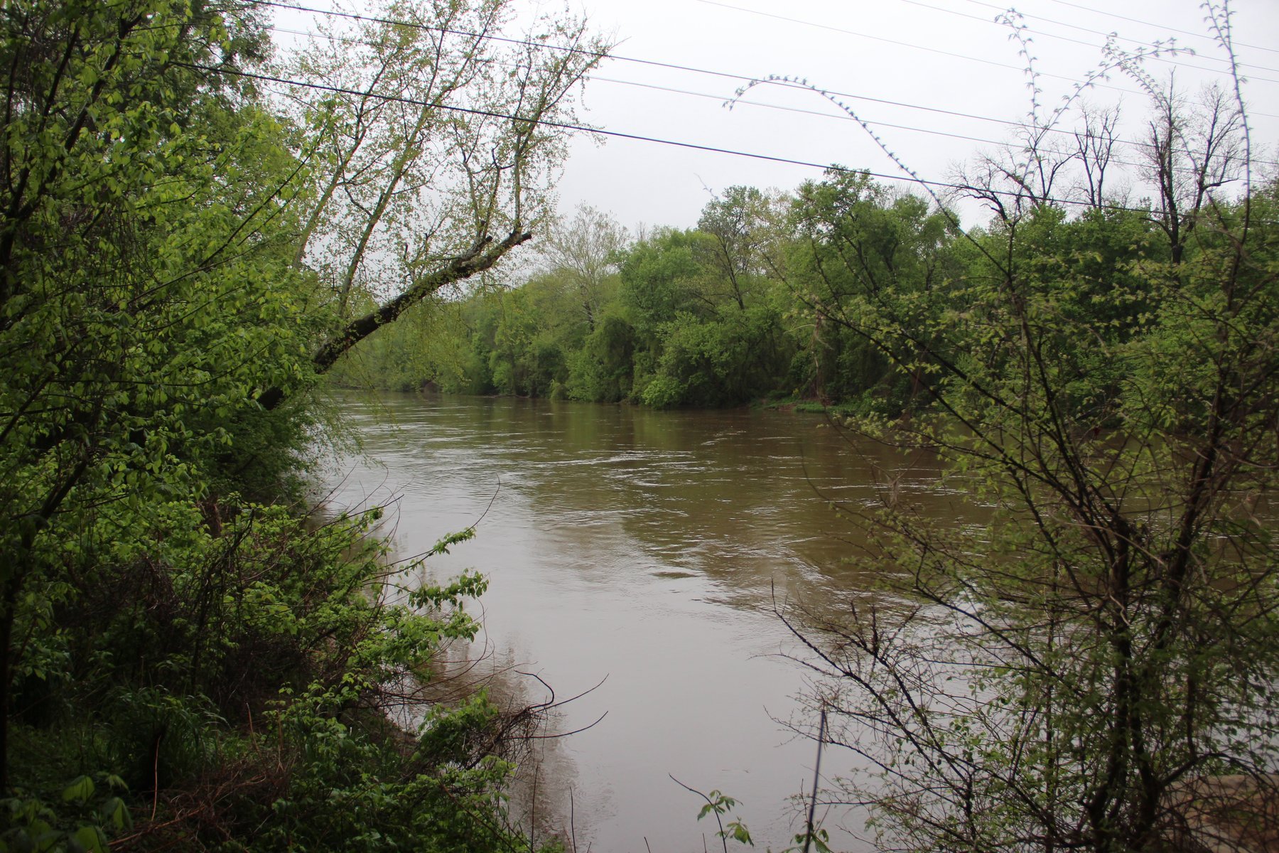 The Chattahoochee River at Whittier Mill Village in Atlanta, documenting the river corridor where the task force monitored bridges during the 1981 investigation